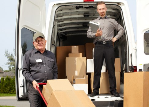 Organised box packing and labelling in a Belgravia property