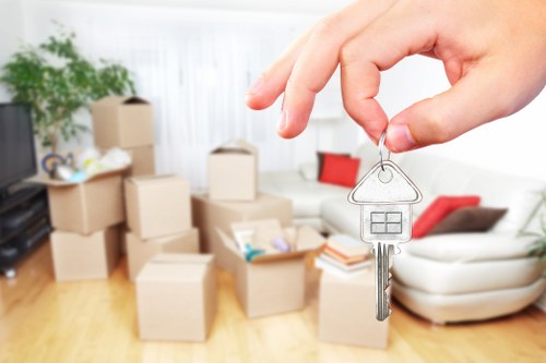 Prepared household items ready for a Belgravia property move
