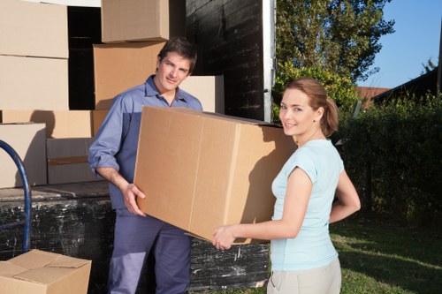 Commercial packing materials prepared for an office move in Belgravia
