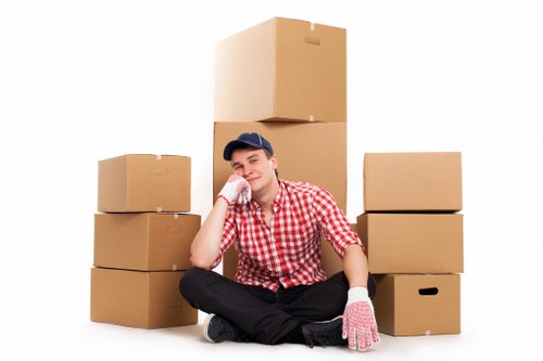Removal van parked near Belgravia townhouses for a move