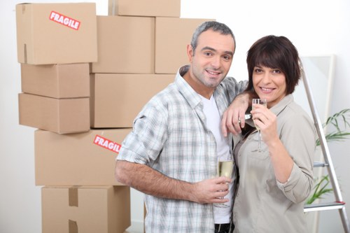 Office furniture and equipment prepared for a Belgravia business move
